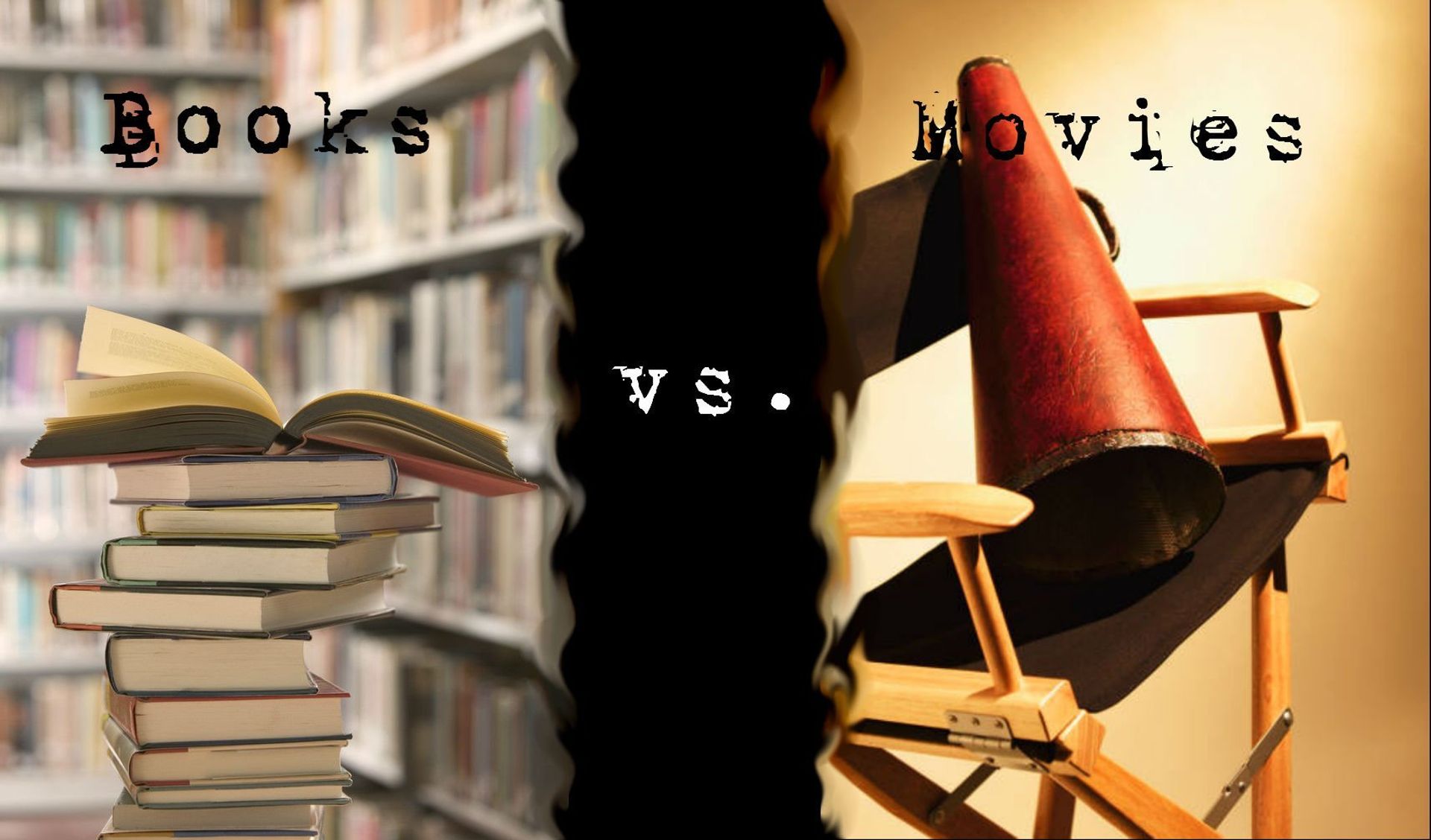 books vs movies with text