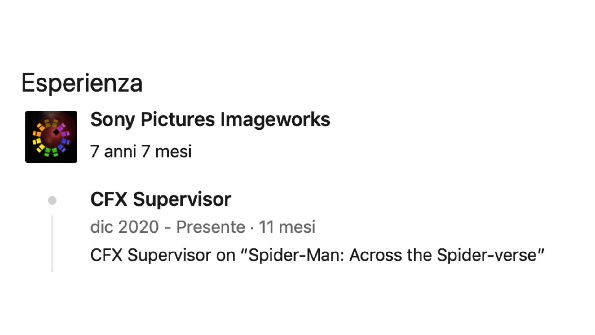 L'aggiornamento LinkedIn &quot;incriminato&quot; di Spider-Man Across the Spider-Verse 10027591