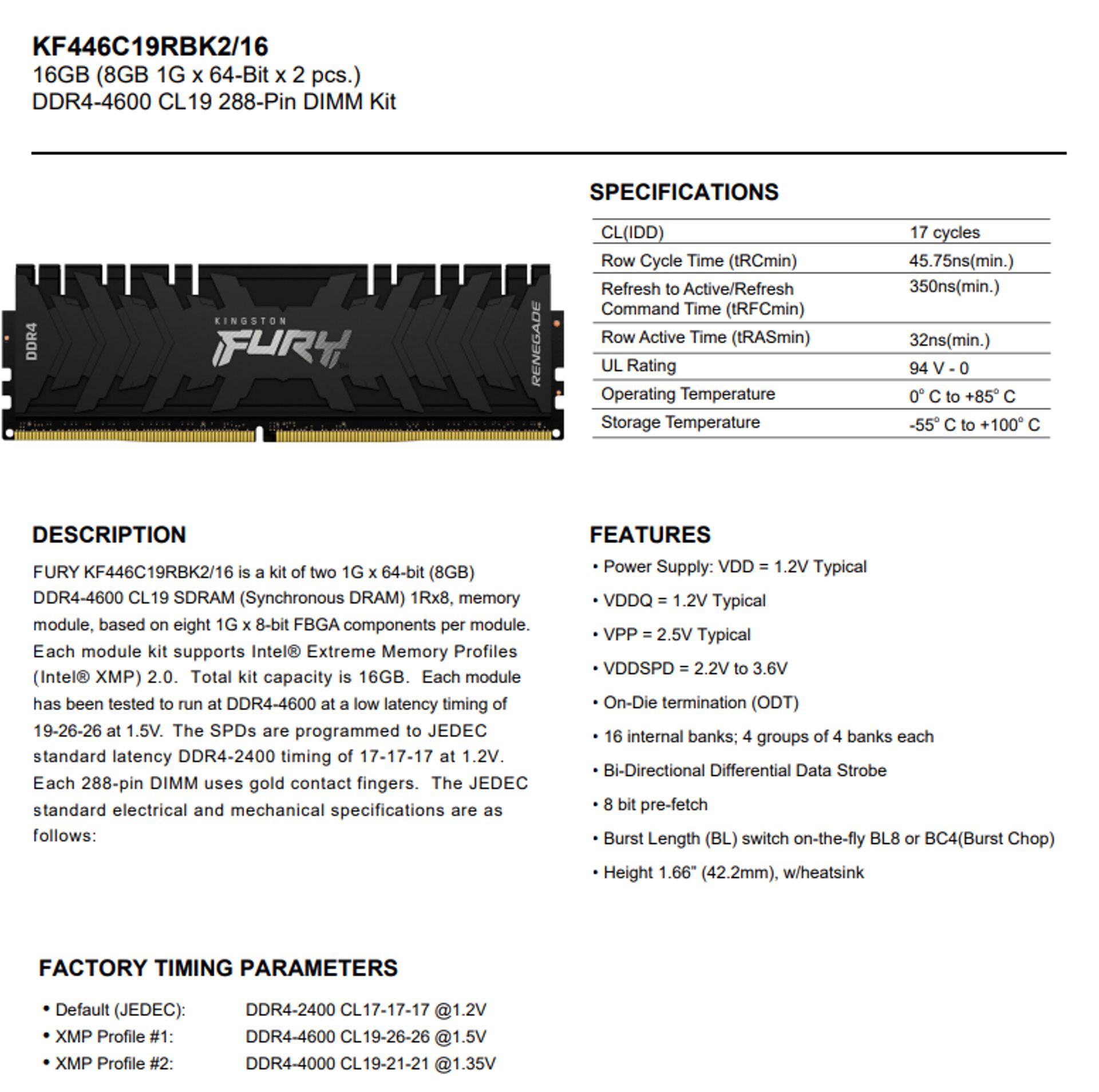 FURY Renegade DDR4 10047029