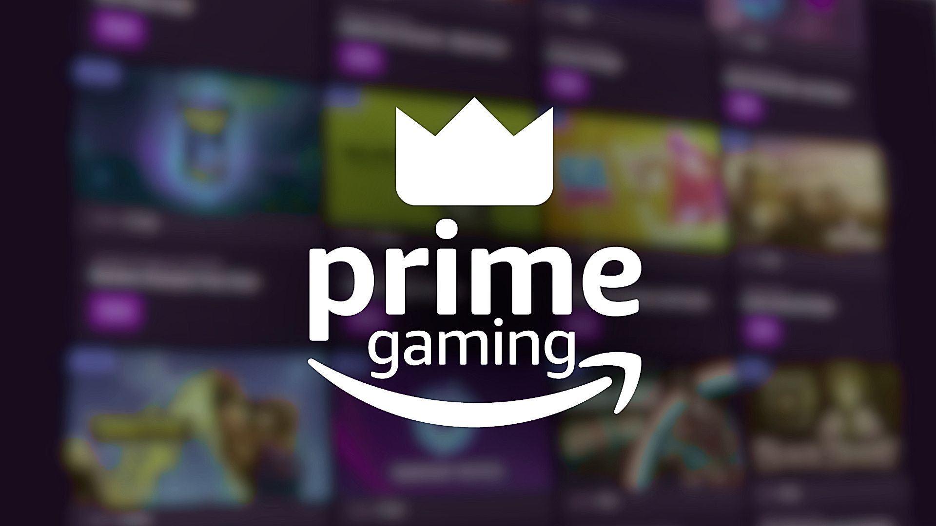 Logo di Prime Gaming su sfondo sfocato, evidenziando giochi e contenuti digitali.