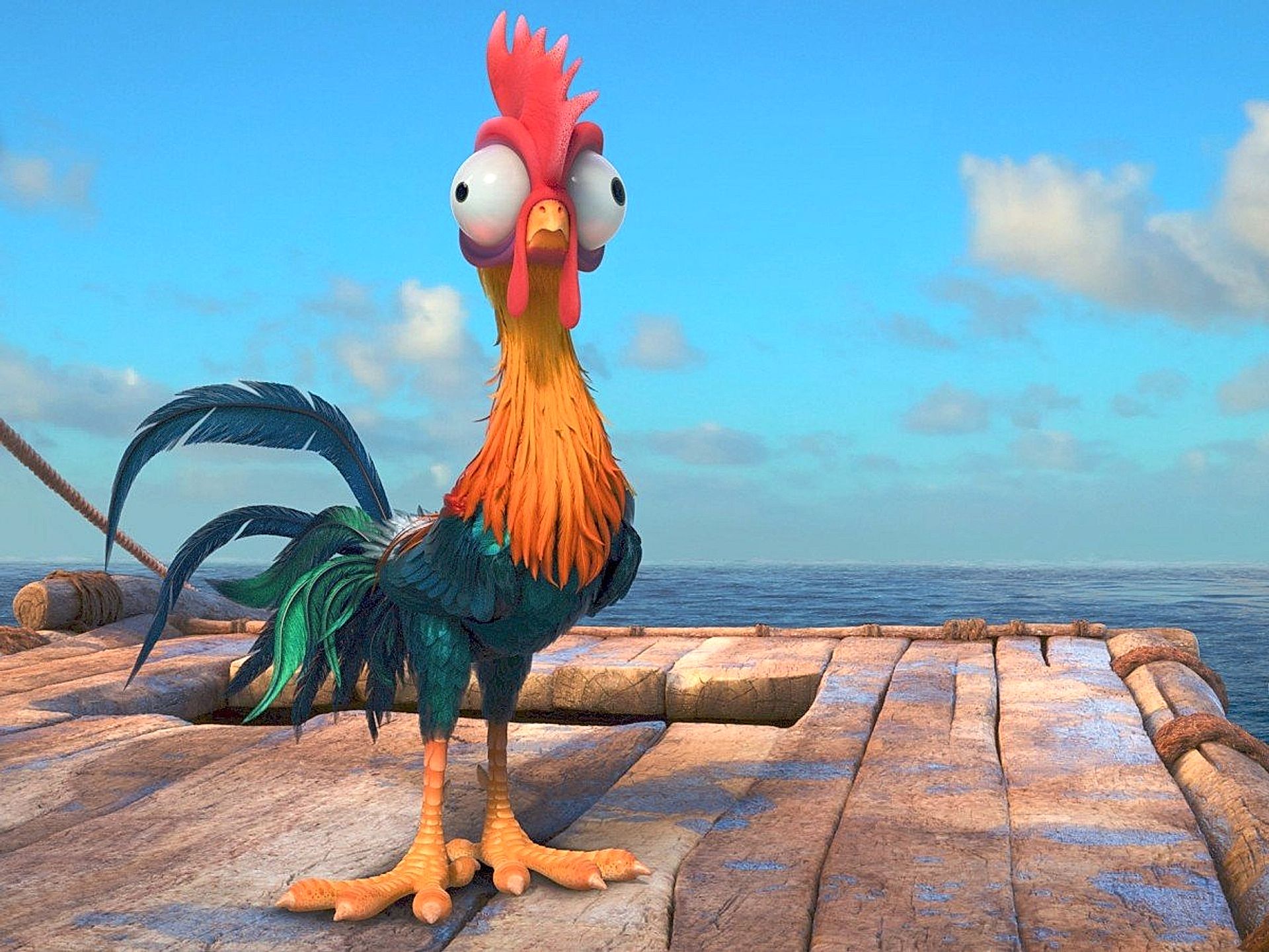 Il buffo gallo Hehei in una scena del film Disney, Oceania. 10089475