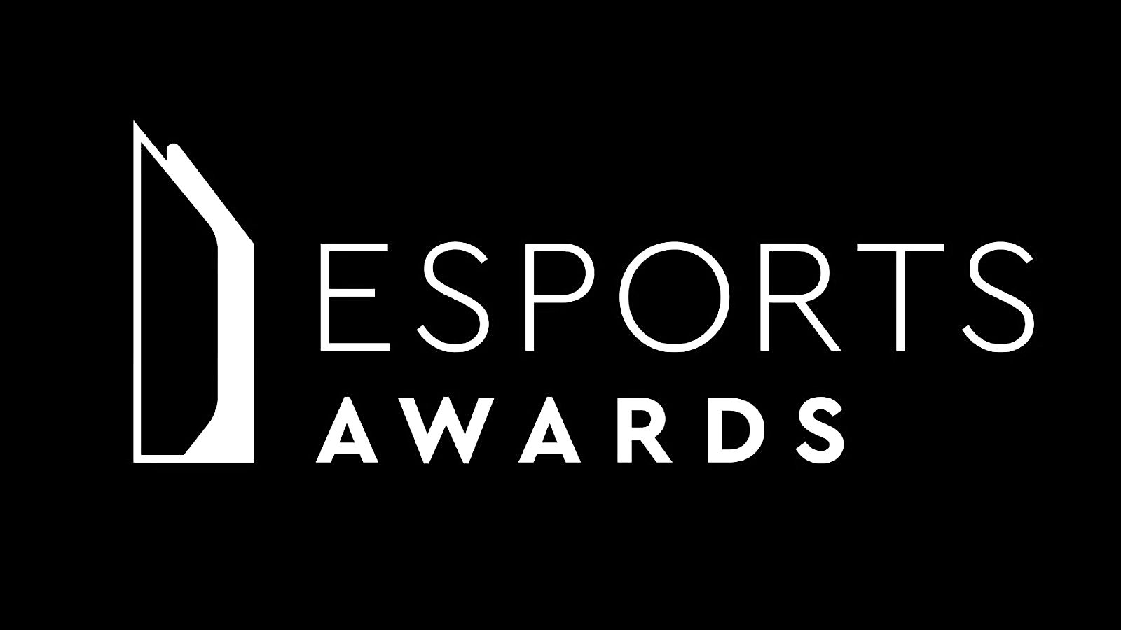 Logo degli Esports Awards su sfondo nero, premiazione per eccellenza negli esports.