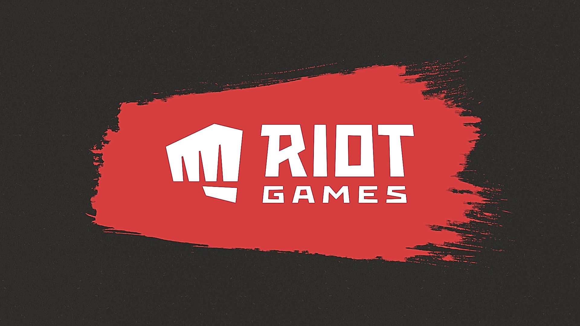 Logo di Riot Games su sfondo nero e pennellata rossa, sviluppatore di League of Legends. 10088535