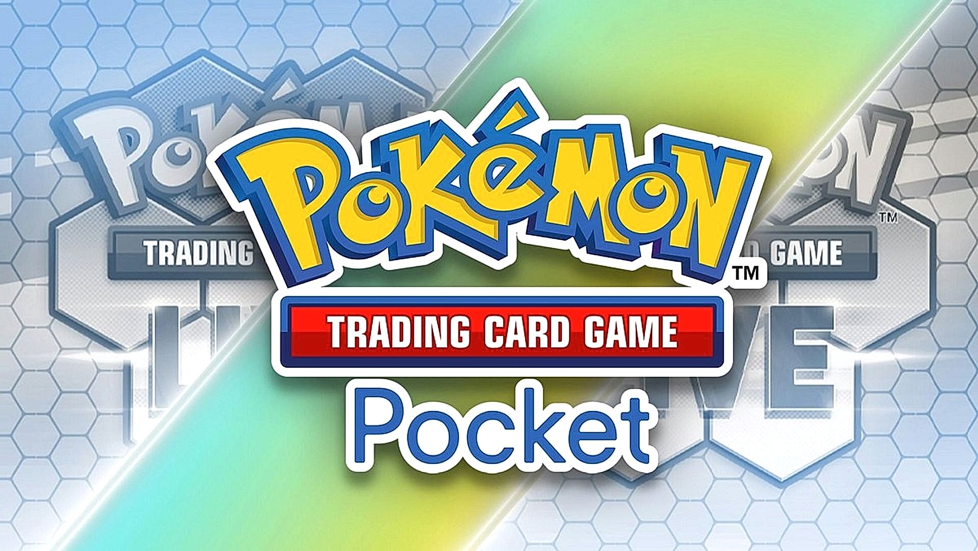 Logo di Pokémon TCG Pocket, su sfondo colorato. 10090371