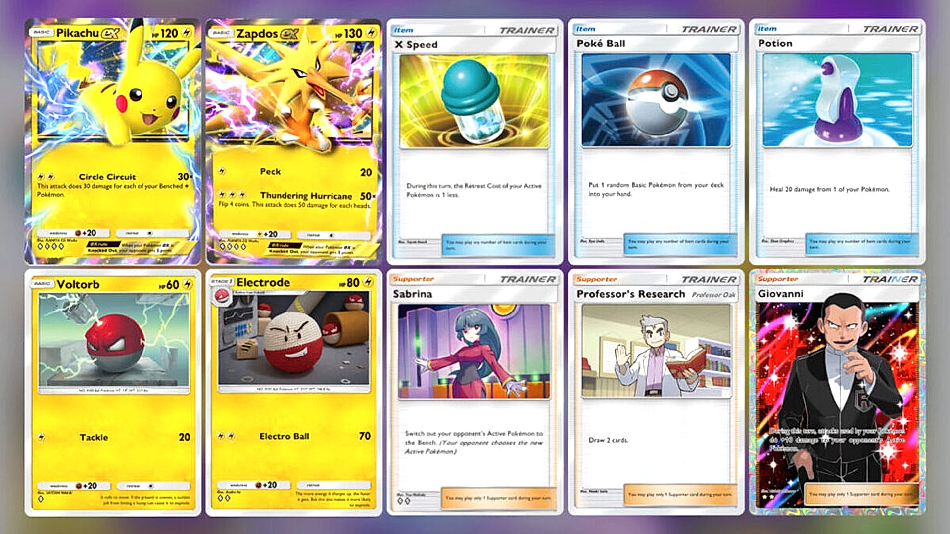 Carte Pokémon collezionabili con Pikachu e Zapdos, oggetti e allenatori iconici. Pokémon TCG Pocket 10088458