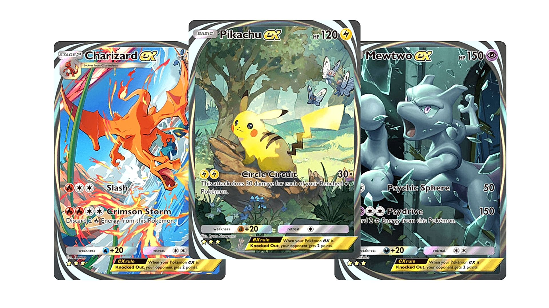 Carte Pokémon con Charizard, Pikachu e Mewtwo EX, collezione di gioco strategico. Pokémon TCG Pocket 10088789