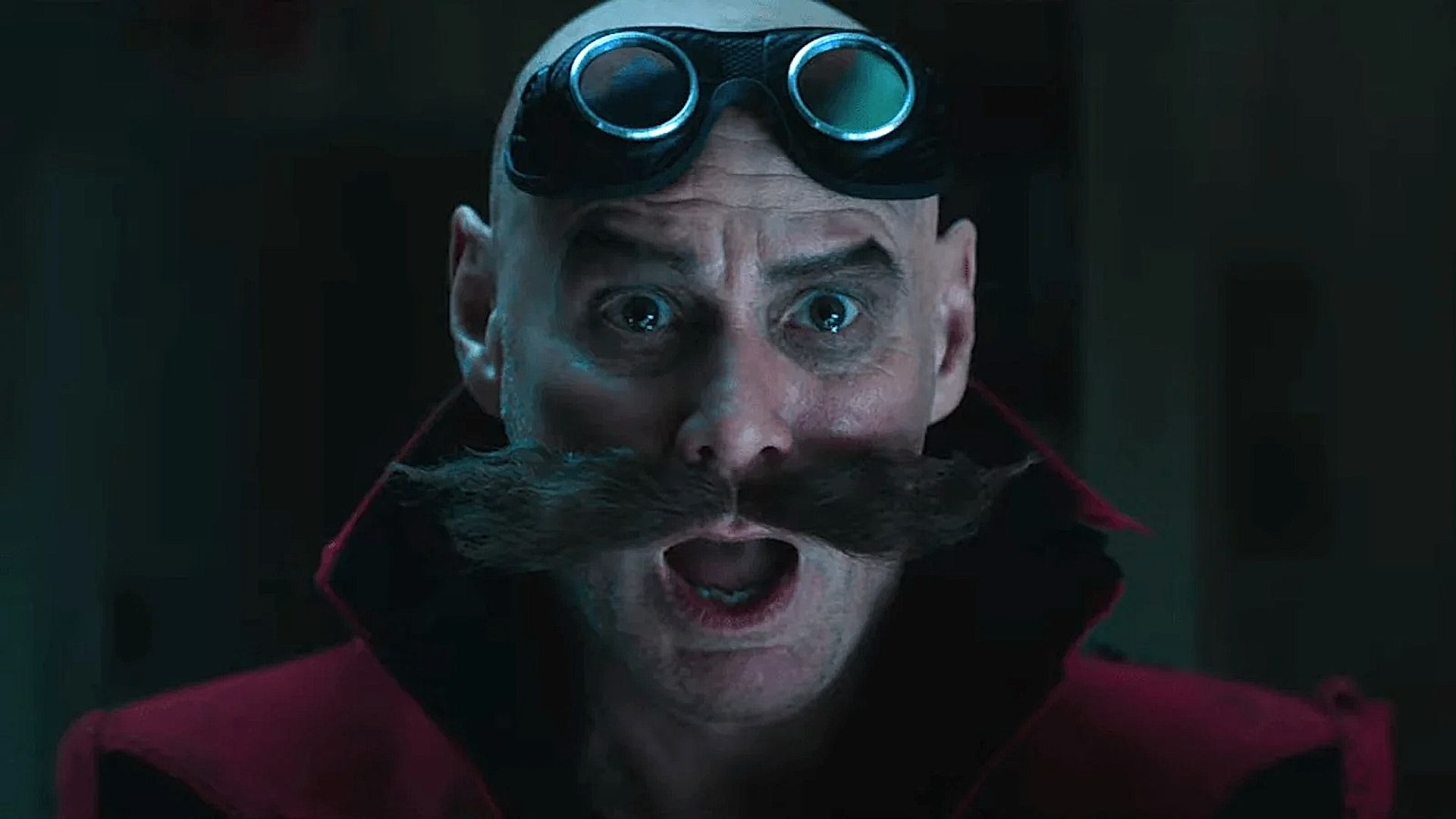 Jim Carrey nei panni di Eggman in una scena dal trailer di Sonic 3.  10090269