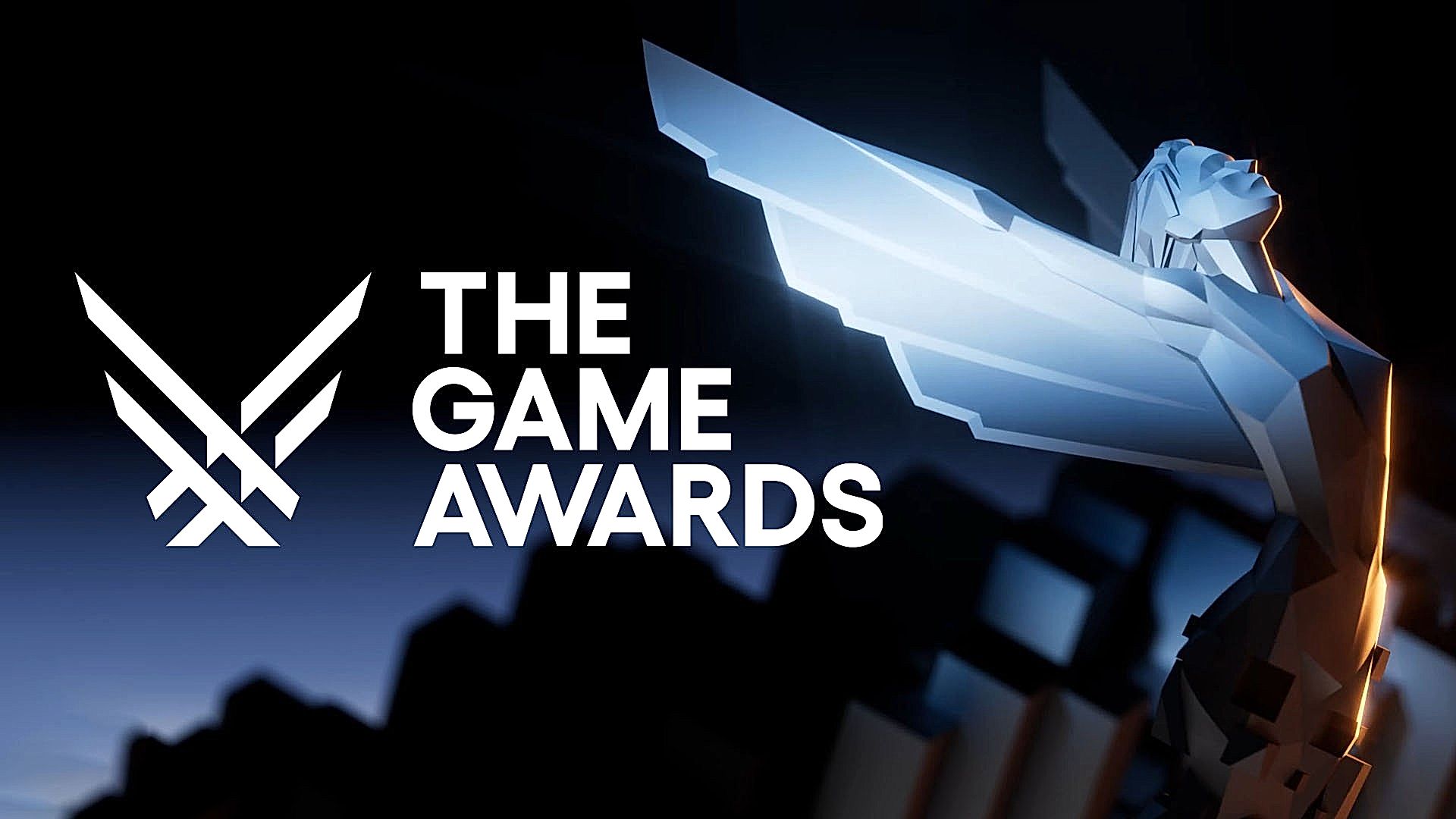 Immagine del logo The Game Awards con la statua simbolica alata a tema videogiochi.