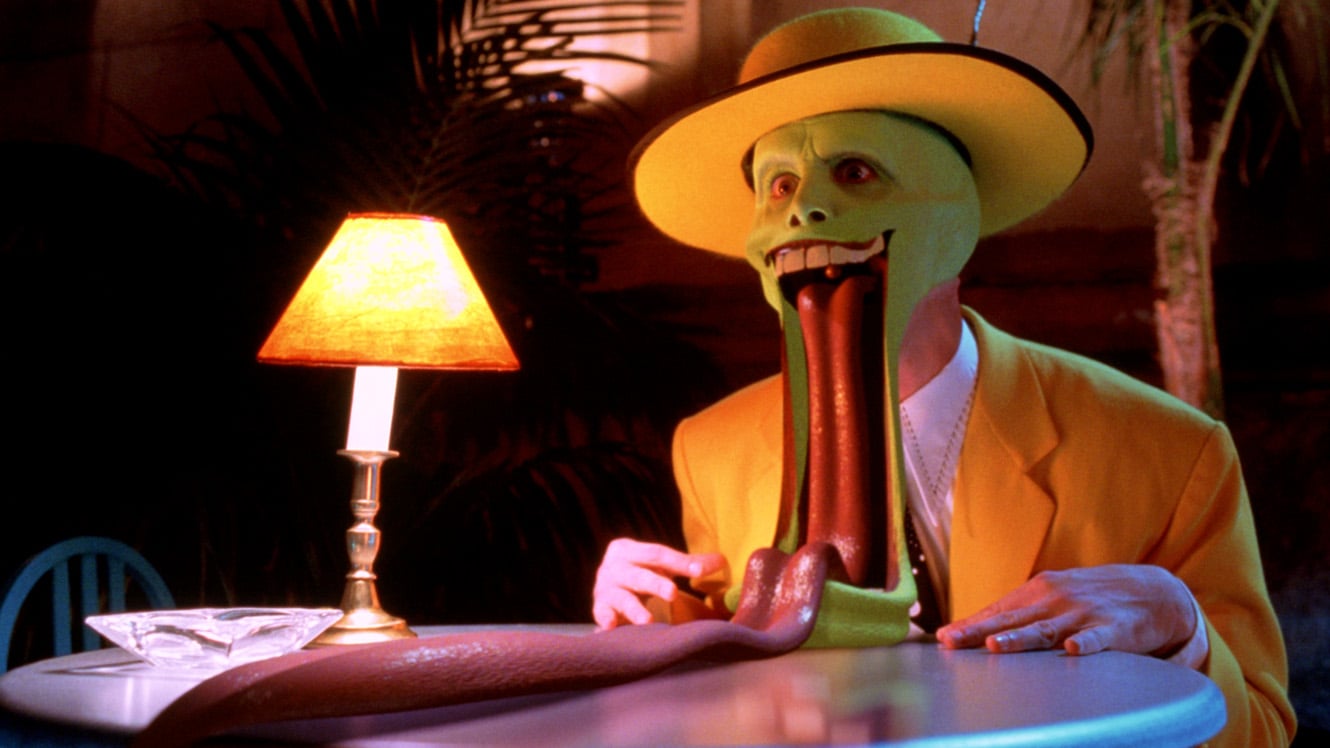 Jim Carrey in una scena dal film, The Mask.