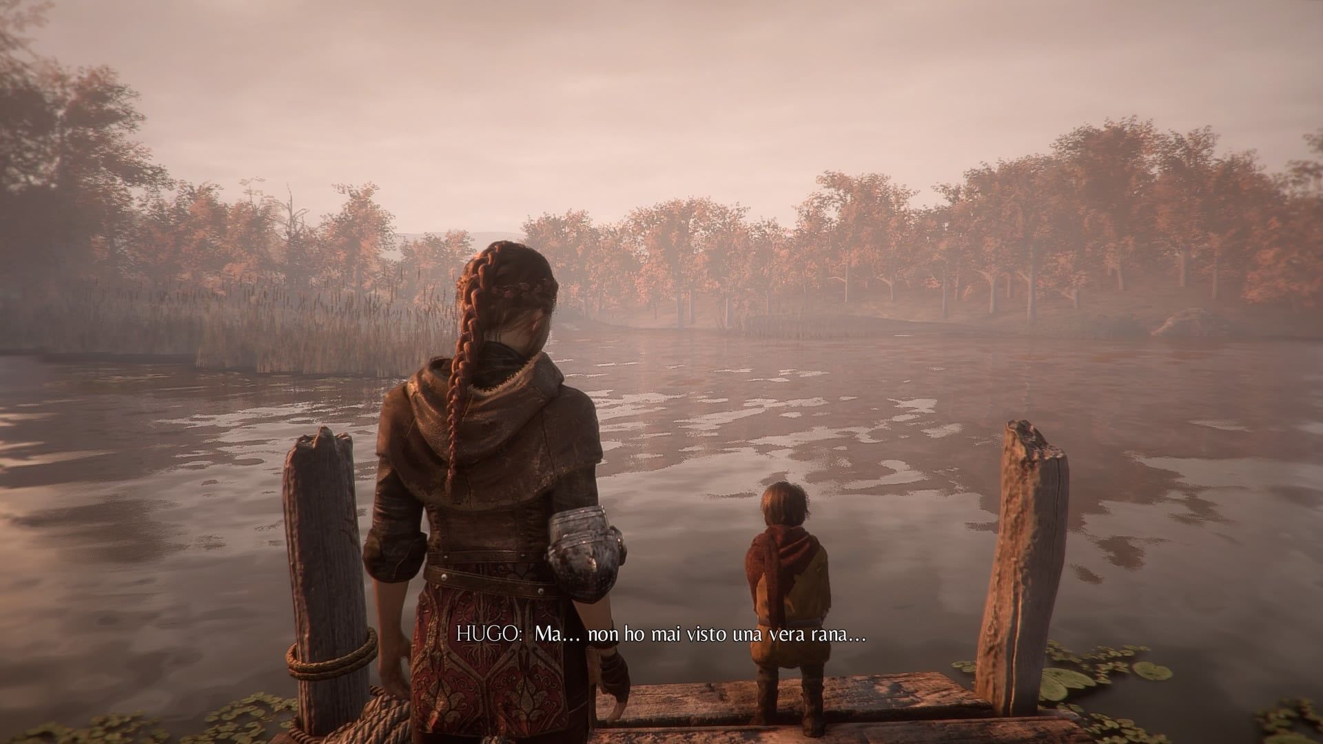  scena a plague tale innocence: Hugo vede per la prima volta una rana 10004491