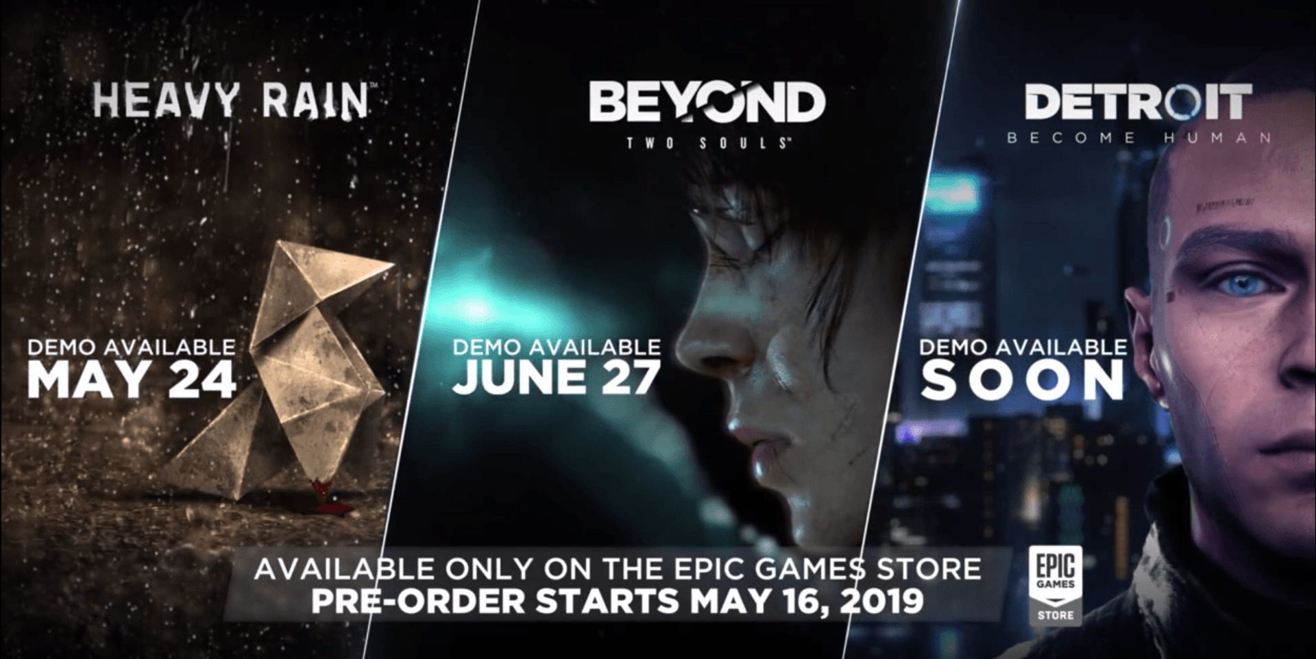 Immagine di copertina per Heavy Rain, Beyond: Two Souls e Detroit  presto disponibili per PC