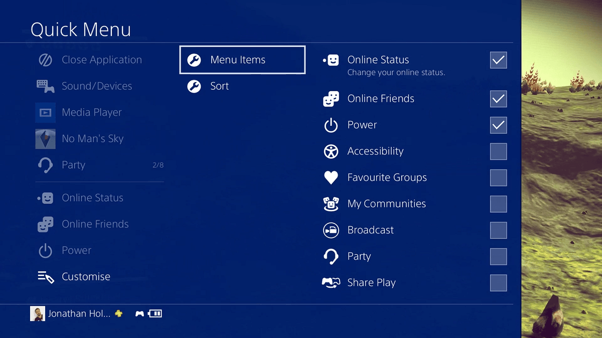 ps4 update 4.0 menu rapido