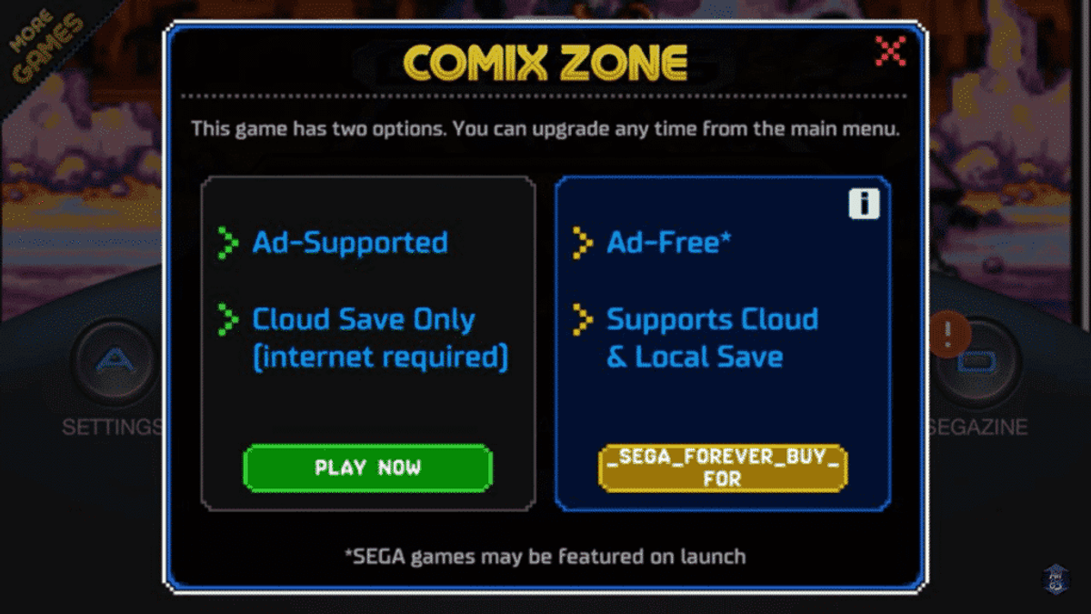 sega forever comix zone 1