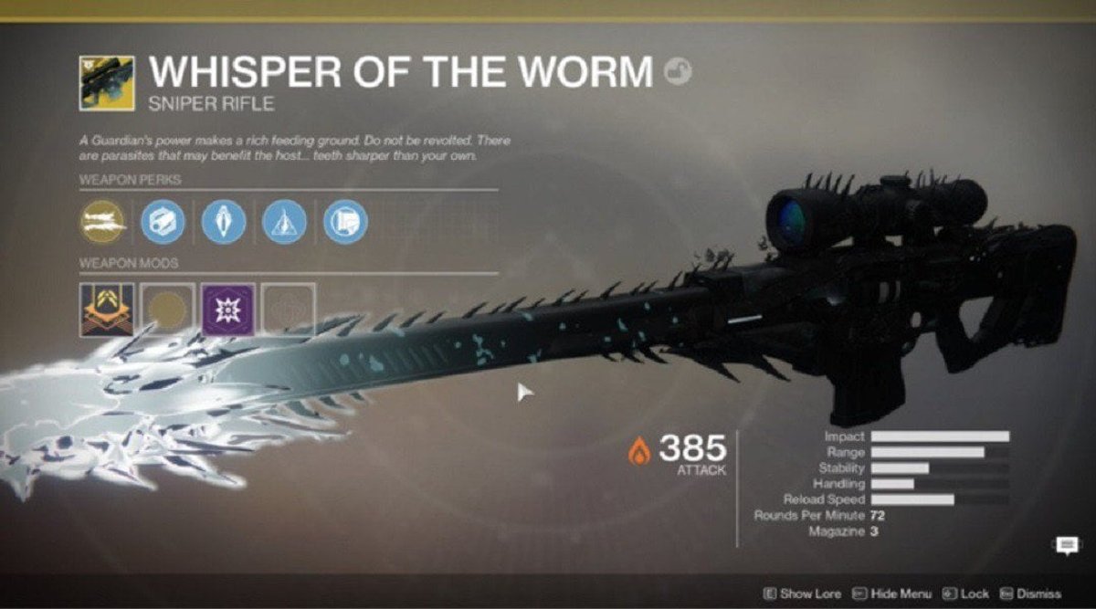 Destiny2 Whisper of the Worm Exotic Sniper Rifle