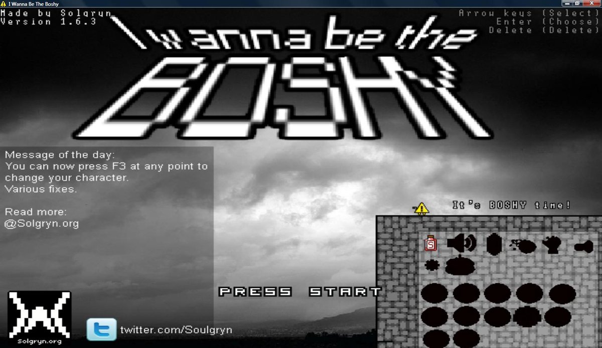 I Wanna Be The Boshy Title Screen 0