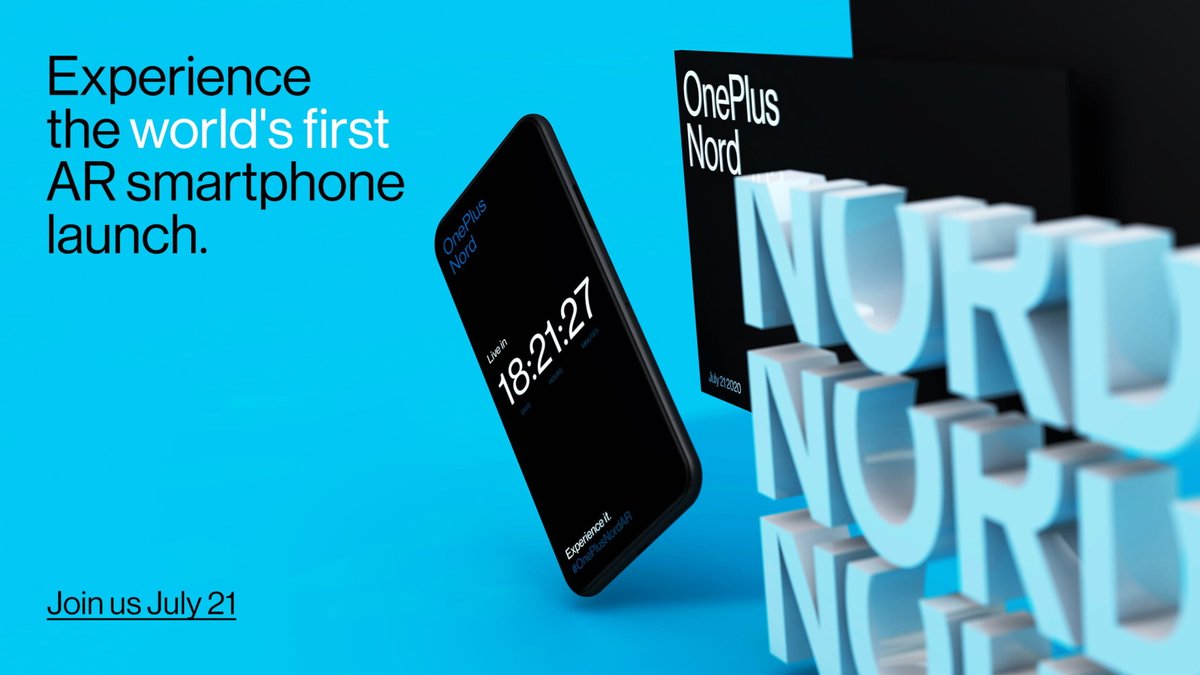 OnePlus Nord debutta il 21 luglio con il primo lancio al mondo in AR AR Launch Visual