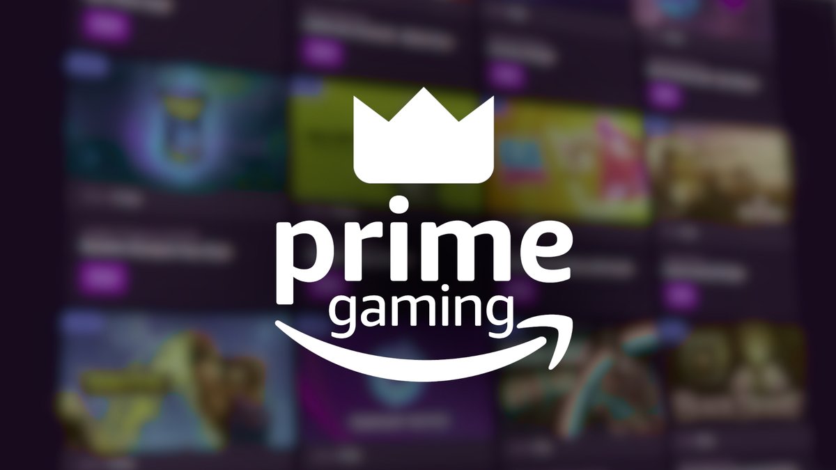 Logo di Prime Gaming su sfondo sfocato, evidenziando giochi e contenuti digitali.
