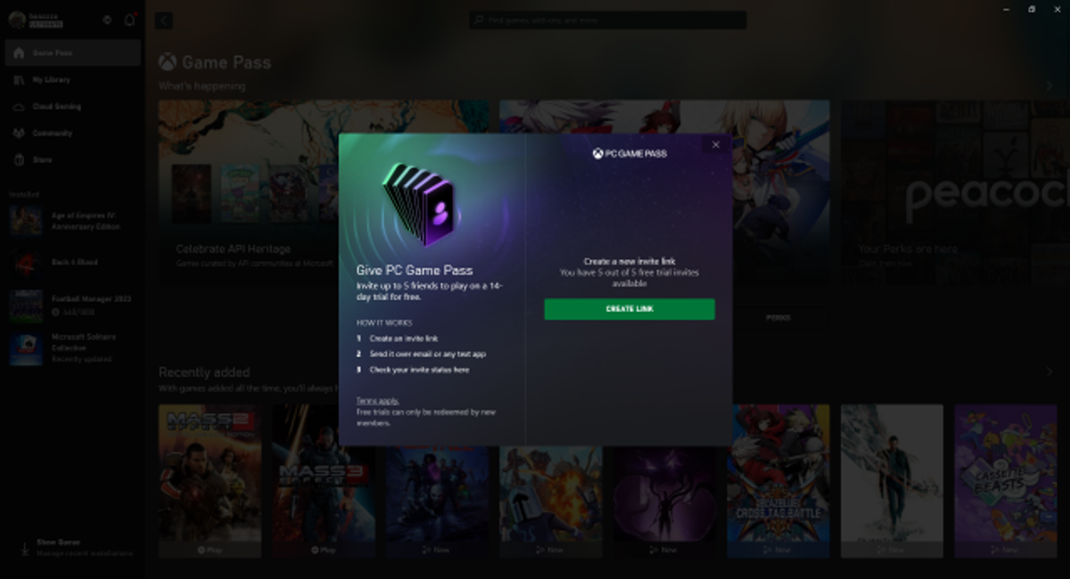 Xbox Game Pass Friend Referral inviti