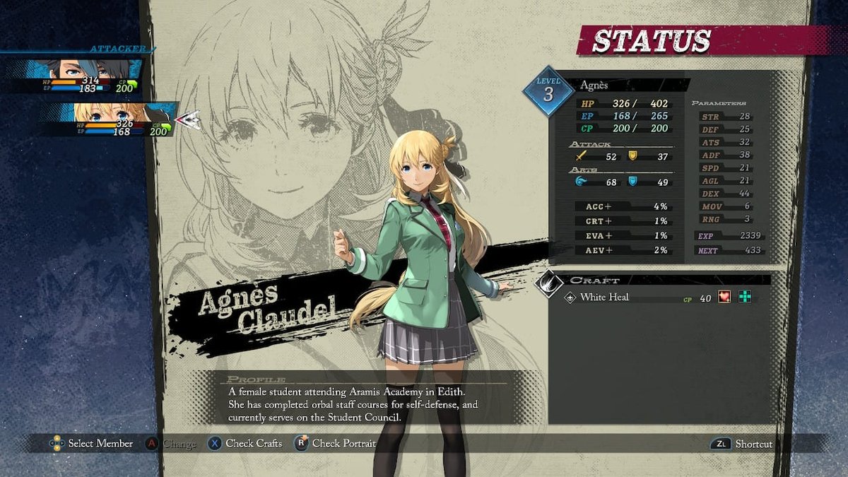 The Legend of Heroes: Trails Through Daybreak agnès