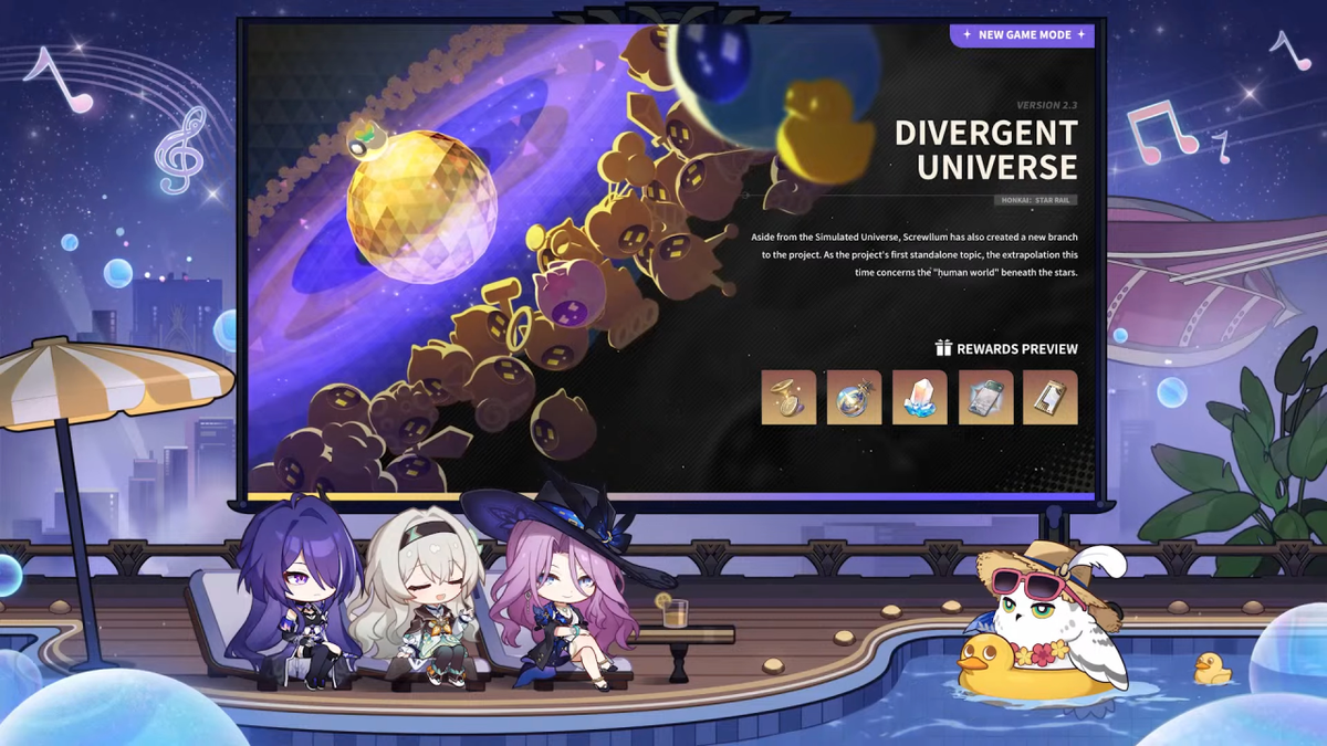 L'anteprima della modalità di gioco chiamata Divergent Universe in Honkai: Star Rail