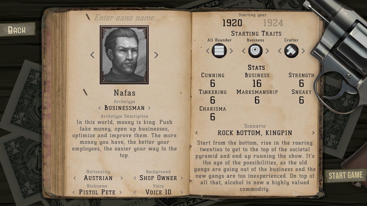 DOUGH: A Crime Strategy RPG build