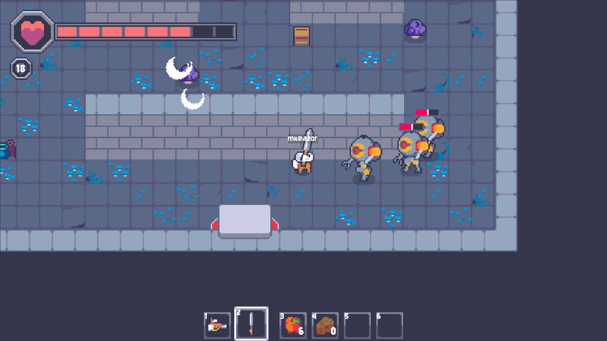 combattimento contro alcuni e funghi nel dungeon di Starground
