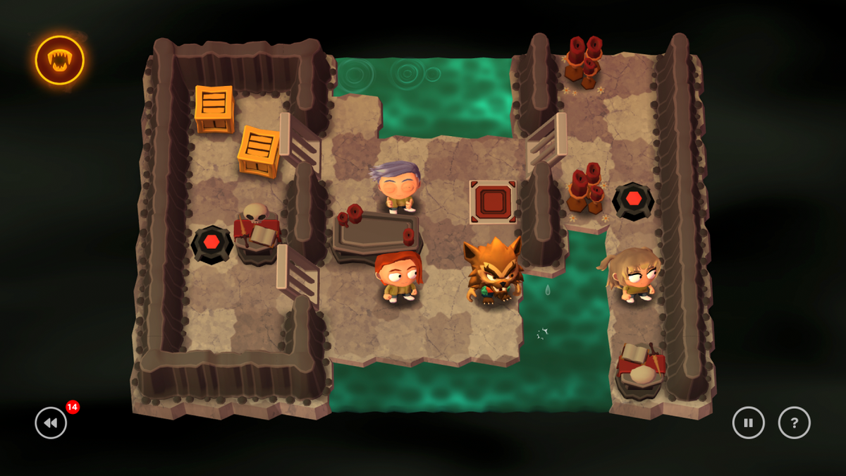 un livello di Slayaway Camp 2 che sfrutta cancelli e mine