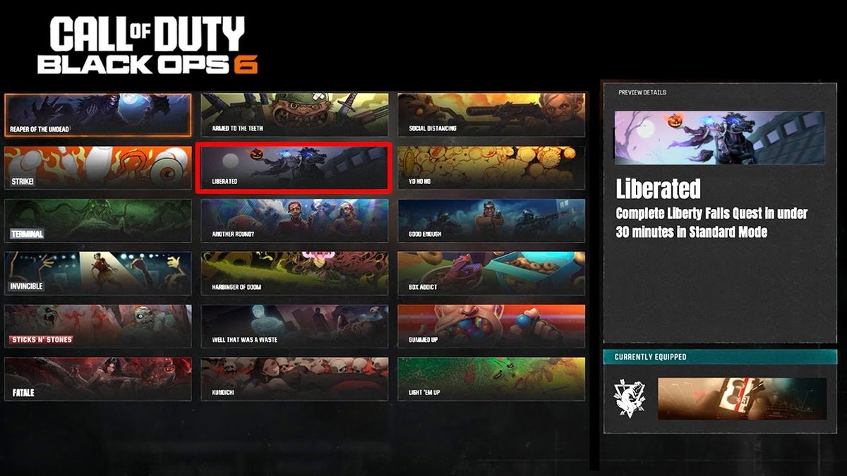 Schermata delle sfide di Call of Duty: Black Ops 6, con obiettivi dettagliati.