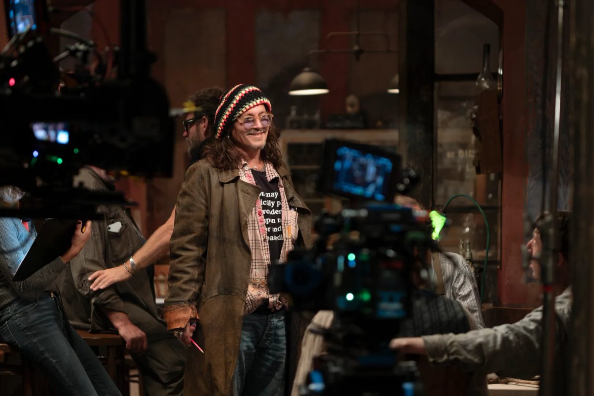 Johnny Depp sul set del film, Modì.
