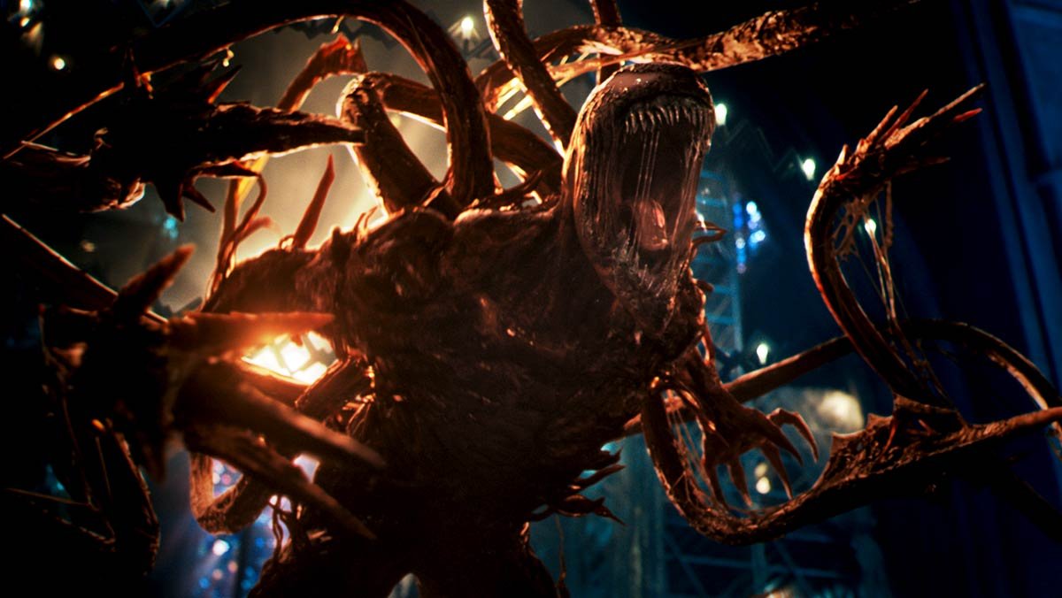 Carnage in una scena dal film, Venom: La furia di Carnage.