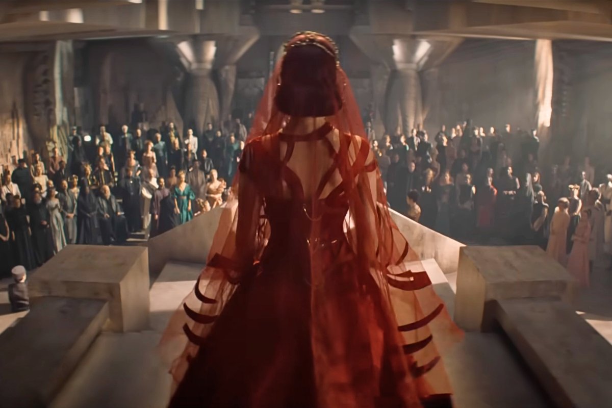 Una scena dalla serie tv Dune: Prophecy, con il matrimonio della principessa Corrino.