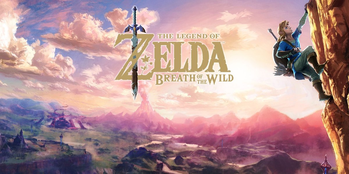 Link arrampica su una montagna nel paesaggio di The Legend of Zelda: Breath of the Wild.