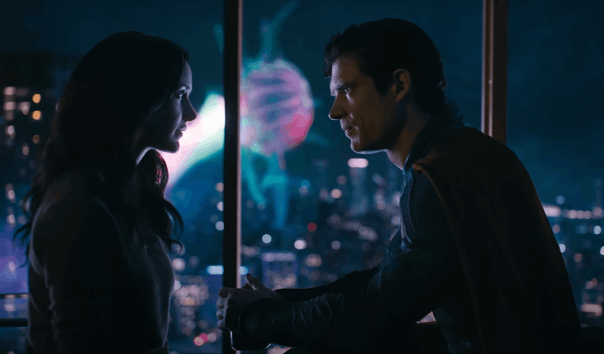 Superman e Lois nel nuovo Superman di James Gunn.