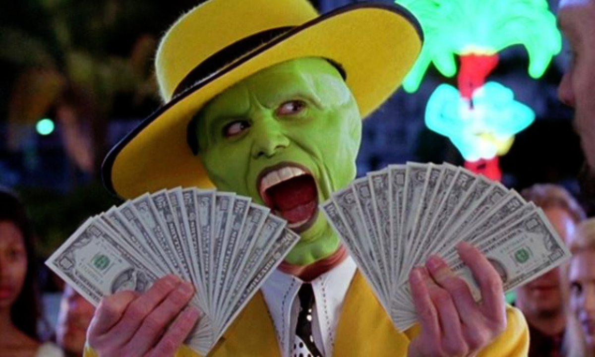Jim Carrey in una scena del film The Mask (1994).