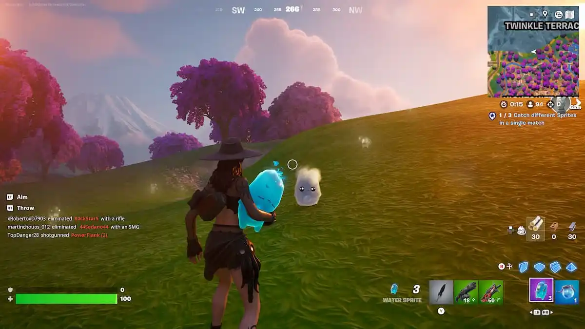 I Wind Sprites per raggiungere l'Arena di shogun in Fortnite.