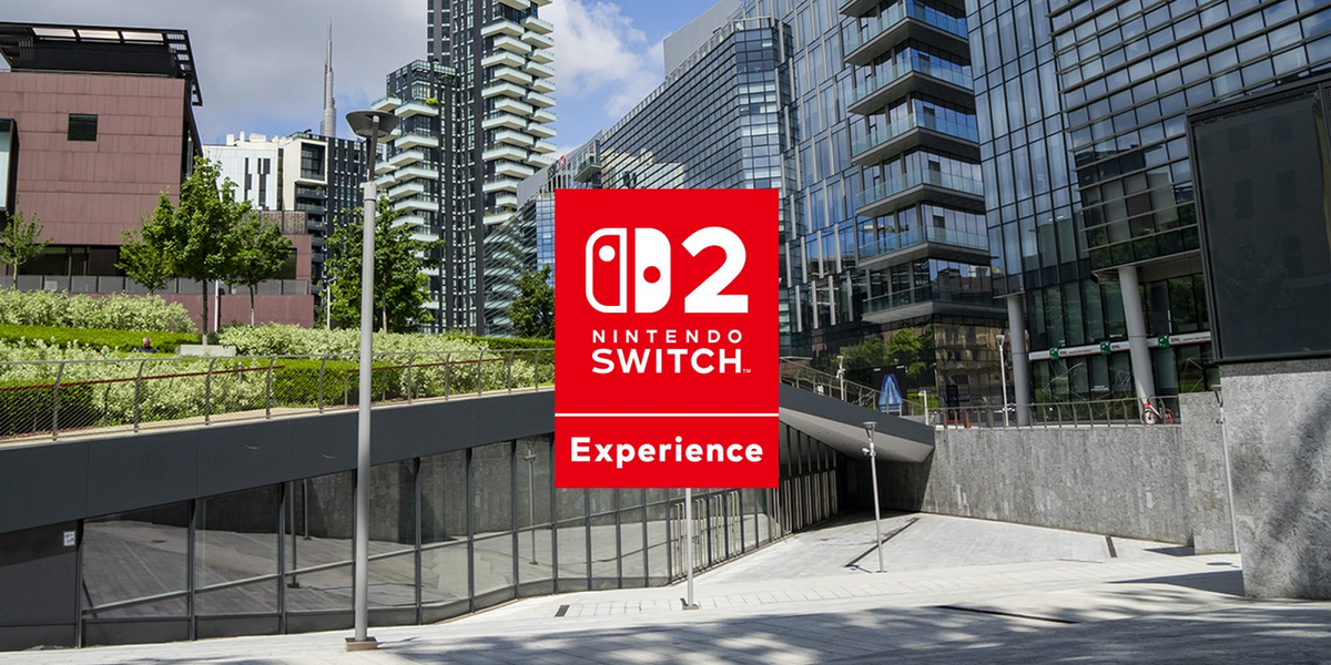 Locandina del Nintendo Switch 2 Experience di Milano.
