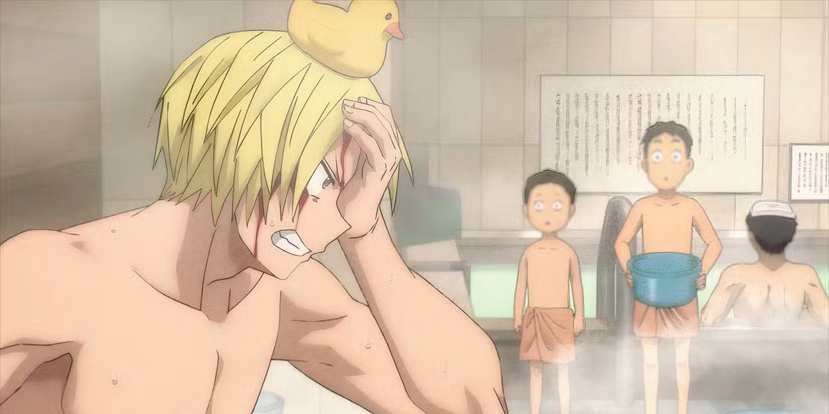 Shin sbalzato dalla sauna in Sakamoto Days