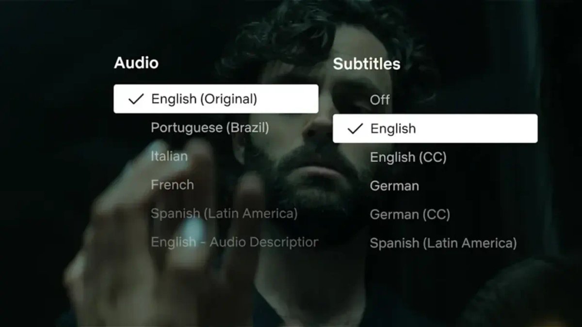 You, opzioni sottotitoli di Netflix.