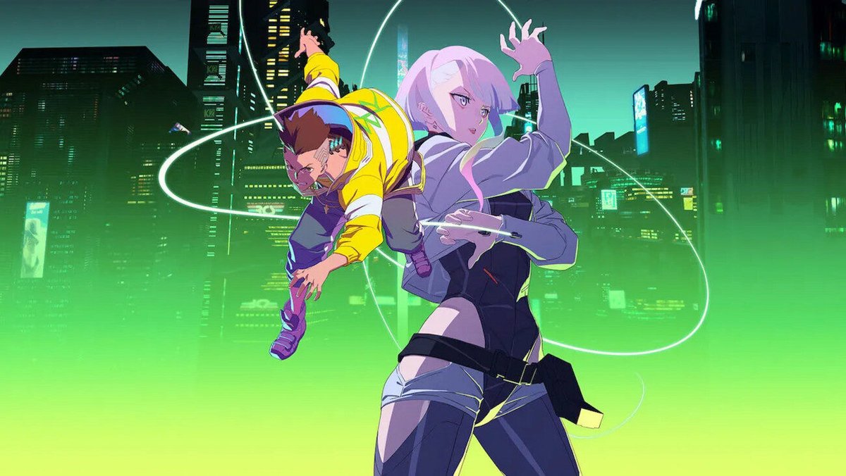 Cyberpunk Edgerunners: David e Lucy.