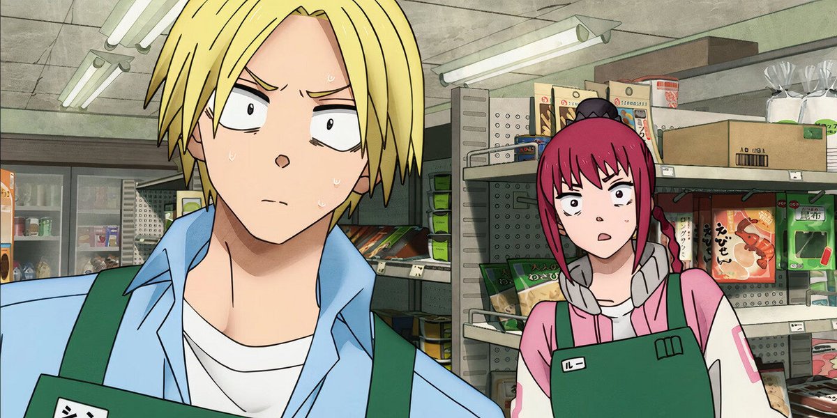 Lu e Shin in Sakamoto Days durante il turno di lavoro