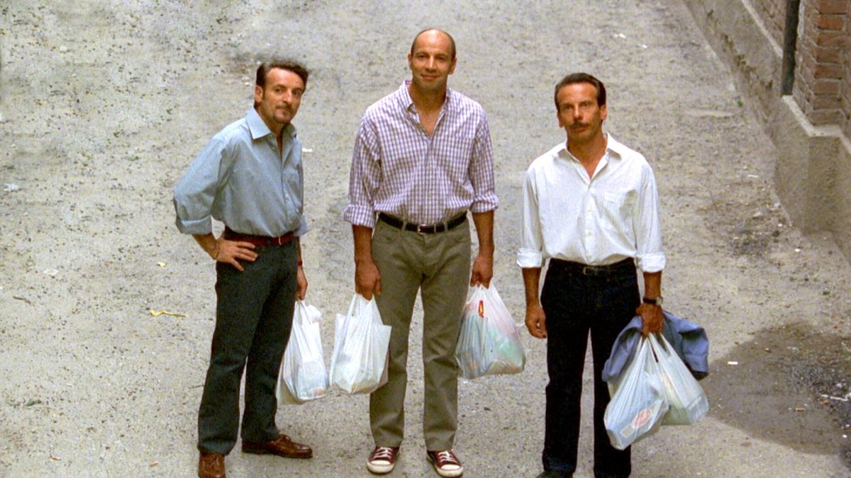 Una scena dal film di Aldo, Giovanni e Giacomo, Chiedimi se sono felice.