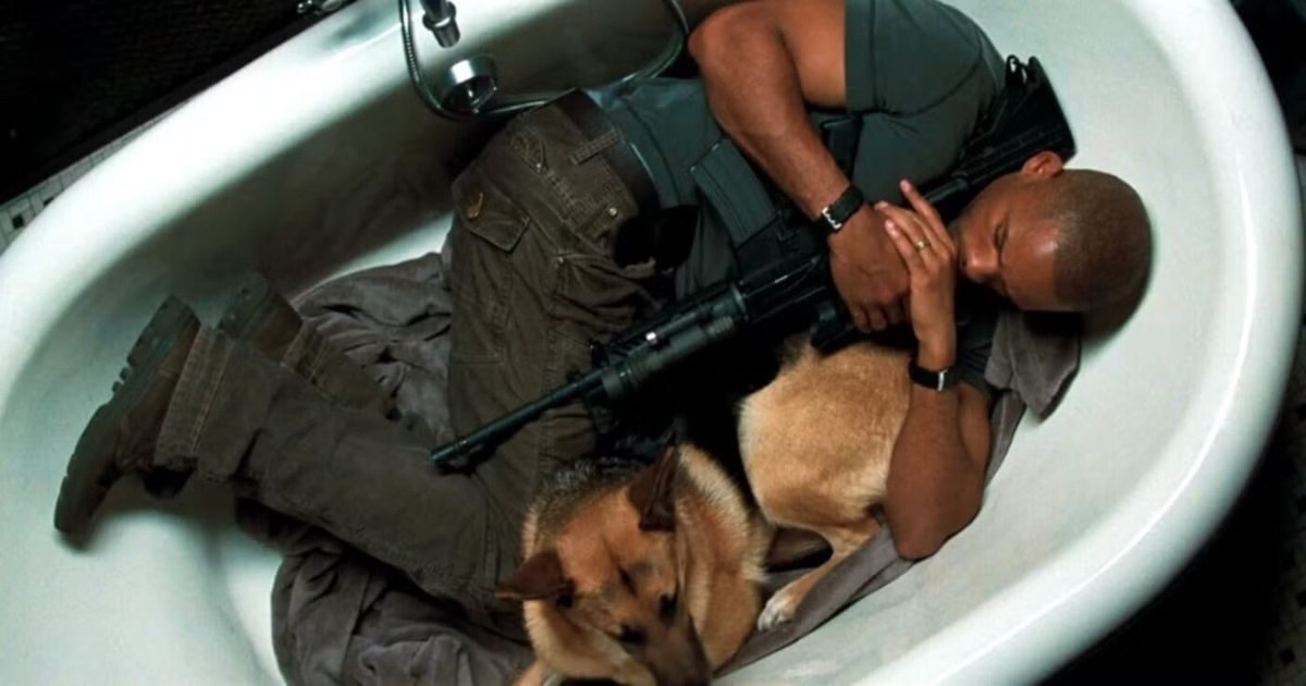 Una scena dal film con Will Smith, Io sono leggenda.