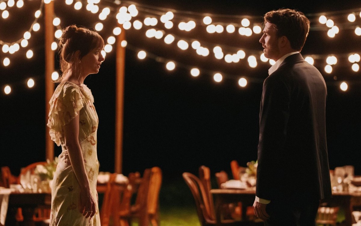 Dakota Johnson e Chris Evans in una scena del film