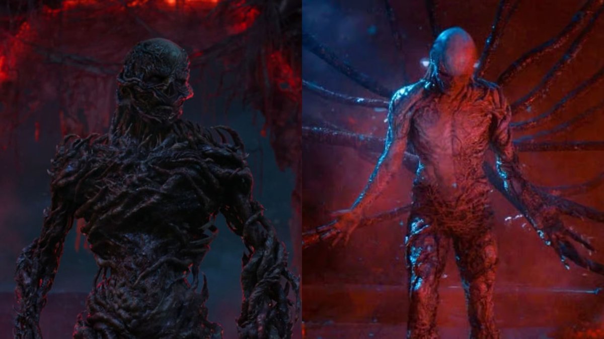 Il differente design di Vecna in Stranger Things 4 e Stranger Things 5.