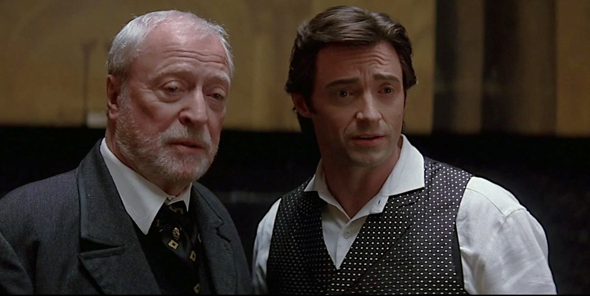 Hugh Jackman e Michael Caine in The Prestige.