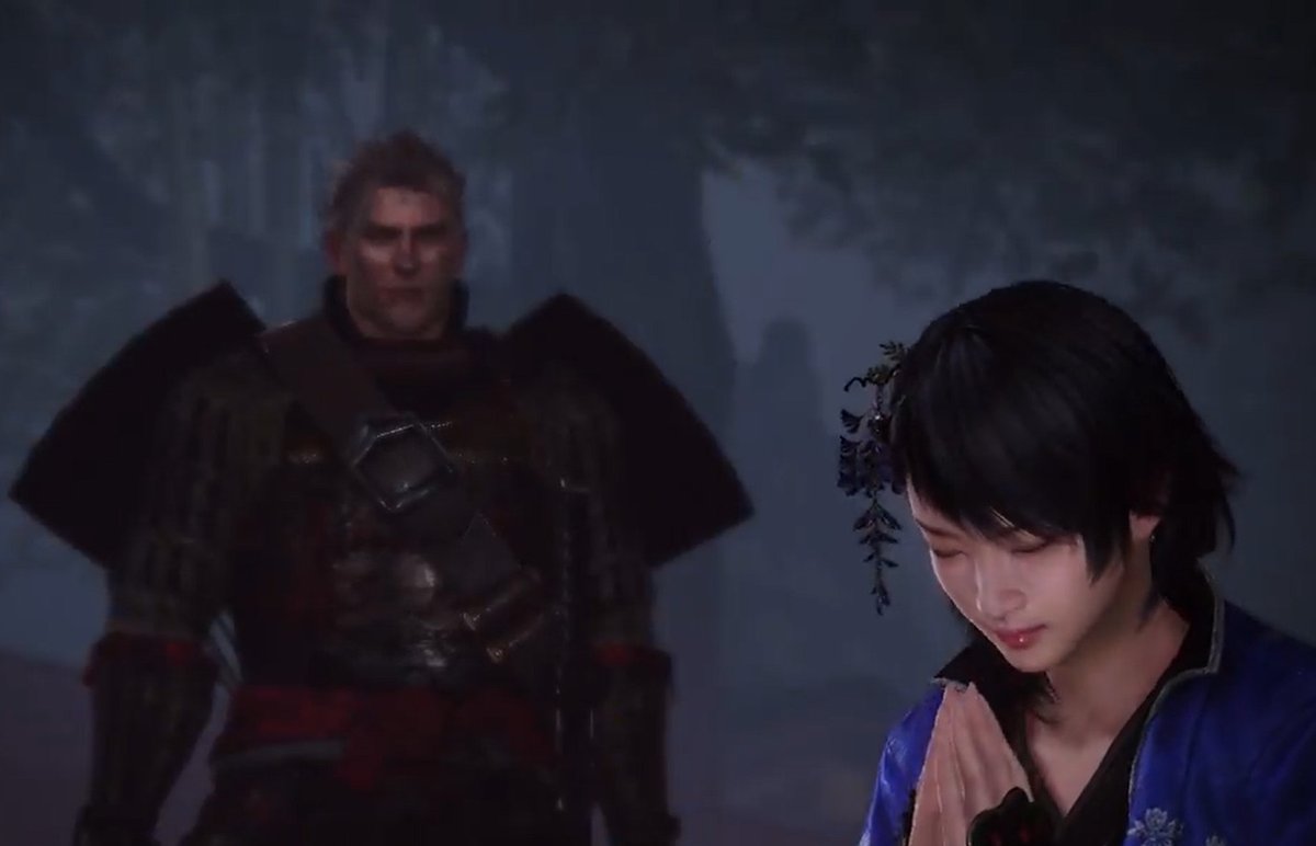 Sullo sfondo, il samurai di Nioh 1, William Adams