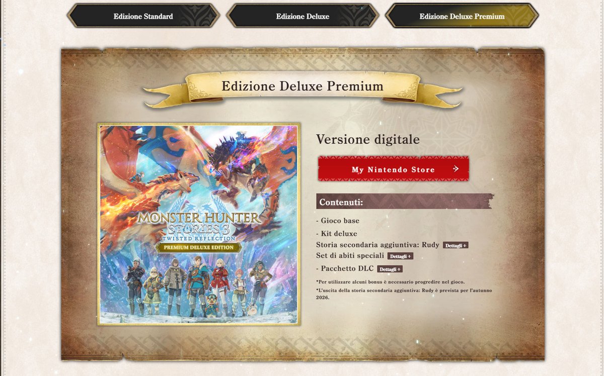 Le edizioni di Monster Hunter Stories 3