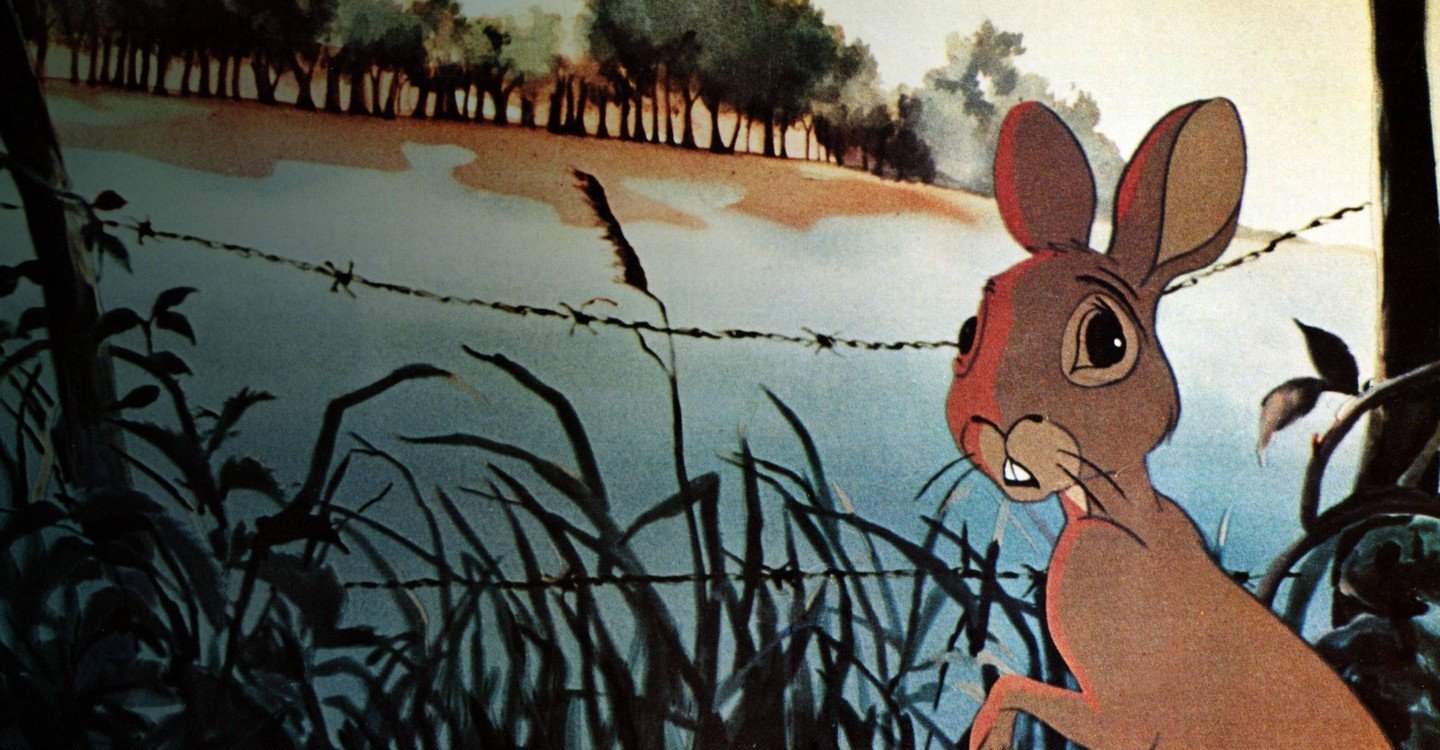 Una scena dal film animato, La collina dei conigli.