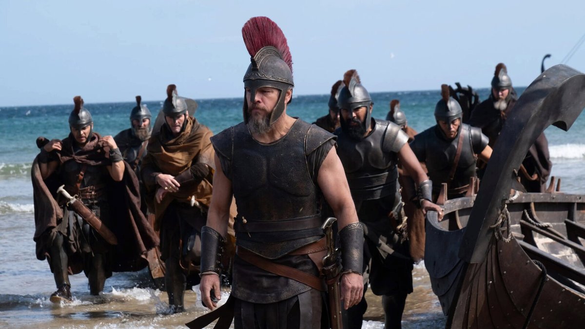 Matt Damon in una scena di Odissea.