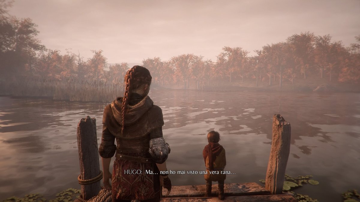 scena a plague tale innocence: Hugo vede per la prima volta una rana